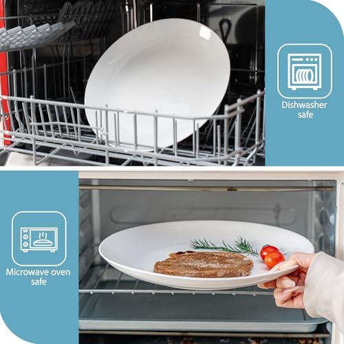 Large Dinner Plates Set of 6, 11 Inch Ceramic Plates – White Porcelain Dinner Plates for Kitchen, Serving & Everyday Use, Microwave & Dishwasher Safe - Image 6
