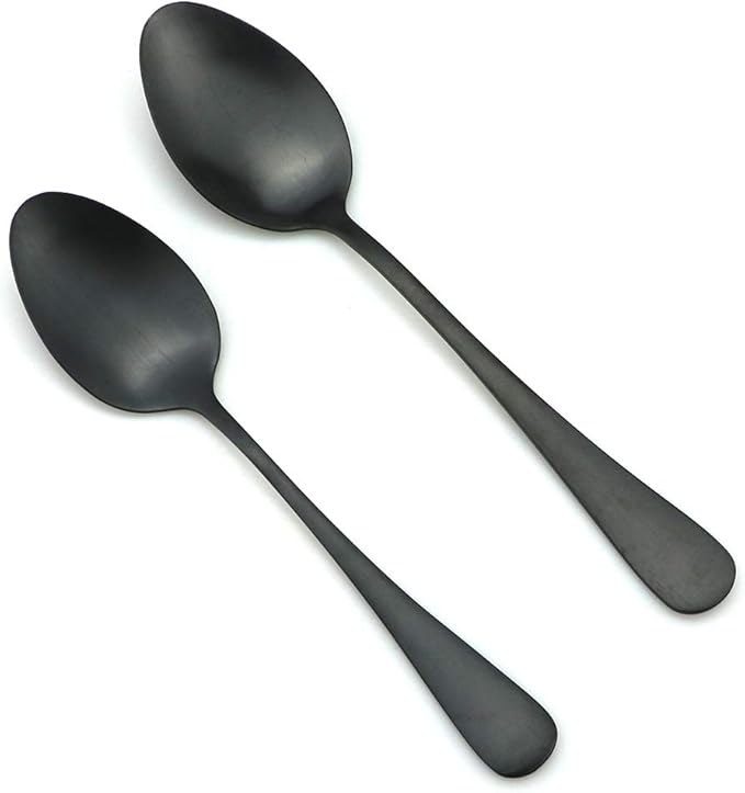 JASHII Modern Royal 20 Pcs Matte Black 18/10 Stainless Steel Utensils Cutlery Dinnerware Set w/ 4 Pcs Straw, Knife Fork and Spoon Flatware Set for Wedding Festival Christmas Party Service for 4