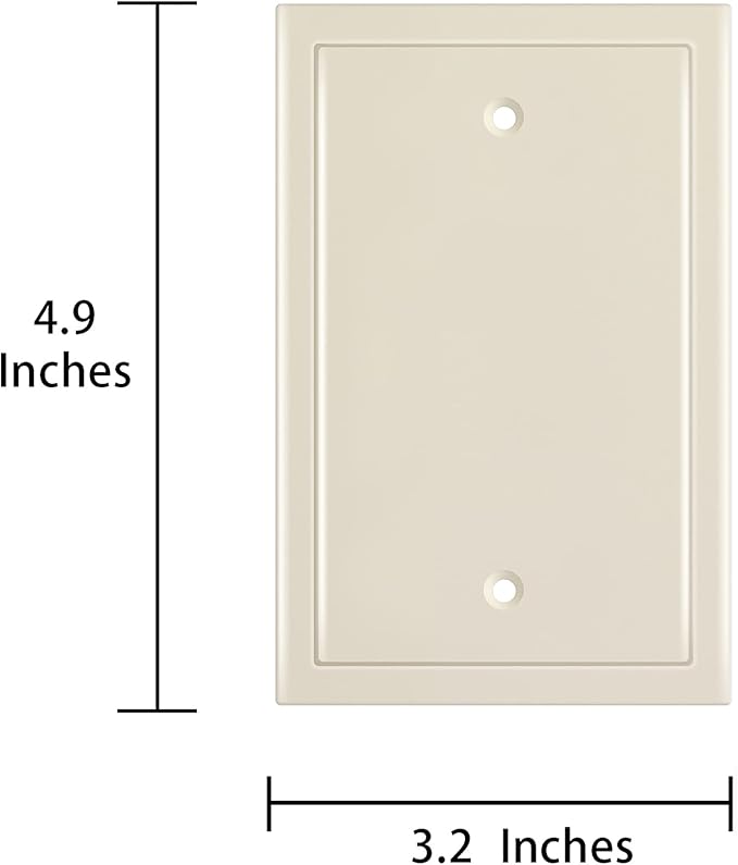 Henne Bery Modern Edge Decorative Wall Plate Switch Plate Outlet Cover, Durable Solid Zinc Alloy (Single Blank 2PK, Light Almond)