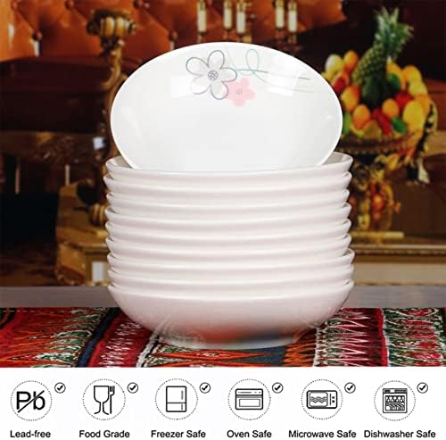 4 Pack Saucer Dishes with Pink Flower Pattern, Ceramic Dipping Bowls, 4 Inch Side Dishes Sauce Dishes for Sushi Snack, Porcelain Seasoning Dishes Appetizer Plates, Snack Serving Dishes - Image 3
