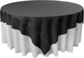 LA Linen Polyester Poplin Washable Square Tablecloth, Stain and Wrinkle Resistant Table Cover 90x90, Fabric Table Cloth for Dinning, Kitchen, Party, Holiday 90 by 90-Inch, Black,TCpop90x90_BlackP24