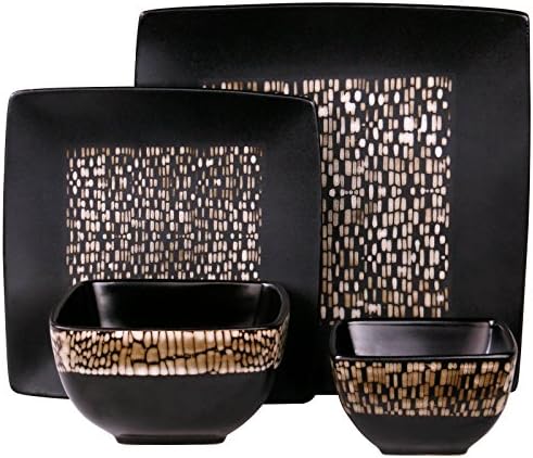 Elama’s Naina 16 Piece Double Bowl Stoneware Dinnerware Set - Image 2