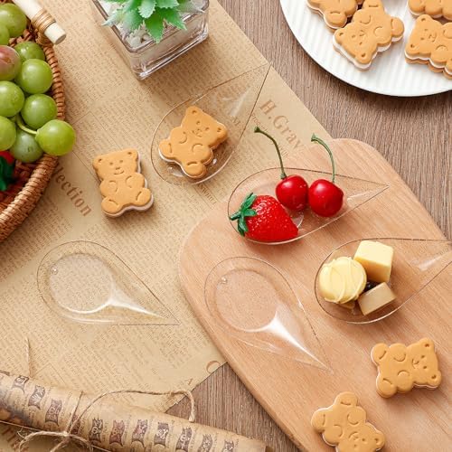 Tessco for you 200 Pcs 4" Mini Appetizer Plates, Clear with Gold Glitter - Image 4