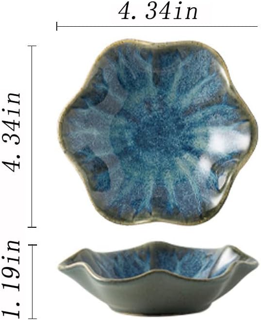 Jewelry Dish Tray - Ceramic Trinket Tray for Rings, Keys, Earrings | Decorative Key Bowl for Women, Gift for Friends, Sisters, Daughter, Mother, Lotus leaf shap, Jewelry Trays (Starry Blue)