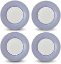 Spode Steccato Collection - 11" Dinner Plate, Stripe Cobalt Blue (Set of 4) | Fine Earthenware | Microwave and Dishwasher Safe | Made in England | Large Serving Plate for Salad, Pasta, or Appetizers by Spode
