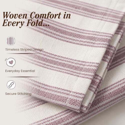 TWINY threads 12 Piece 100% Cotton Cloth Napkins, 18"x18", Burgundy Wine - Image 5