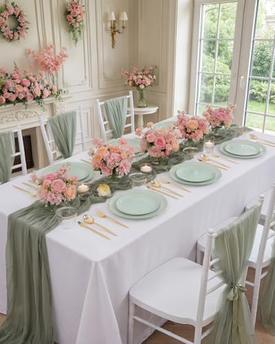bUCLA 150PCS Green Plastic Plates - Sage Green with Gold Rim Disposable - Include 25 (Dinner & Dessert) Plates, 25 Knives, 25 Forks, 25 Spoons and 25 Cups for Party, Birthday & Spring - Image 6