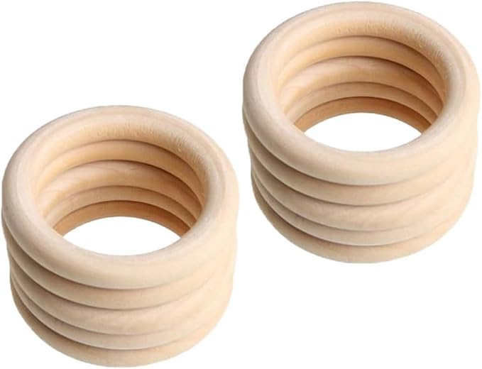 Napkin Rings, Wood Napkin Rings Napkin Holders Buckles for Dining, Anniversary, Birthday, Dinner, Christmas, Party of Table (Pack of 50)