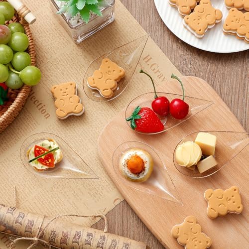 Tessco for you 400 Pcs 4" Mini Appetizer Plates, Clear with Gold Glitter - Image 3