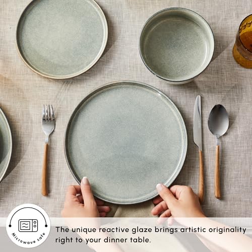 Karaca New Skal 18-Piece Dinnerware Sets for 6 People, Modern Design, Stoneware Dinner Set, Kitchen Plates Bowls, Reactive Glaze Dishwasher & Microwave Safe Dish Set - Image 4