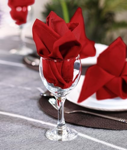 Utopia Home [12 Pack, Red] Cloth Napkins 17x17 Inches, 100% Polyester - Image 5