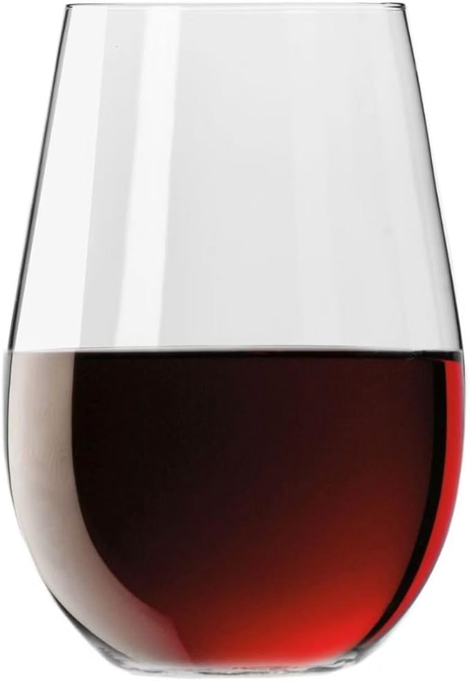 Krosno Stemless Wine Glasses for Red or White Wine, Set of 6, 19.6 oz, Harmony Collection, Perfect for a Veriety of Drinks, Made in Europe