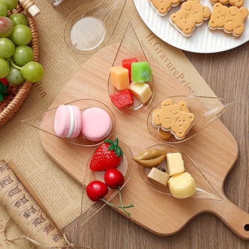 Tessco for you 400 Pcs 4" Mini Appetizer Plates, Clear with Gold Glitter - Image 4