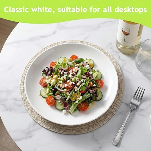 6 PCS 10 Inch White Ceramic Appetizer Plates, Round - Image 6