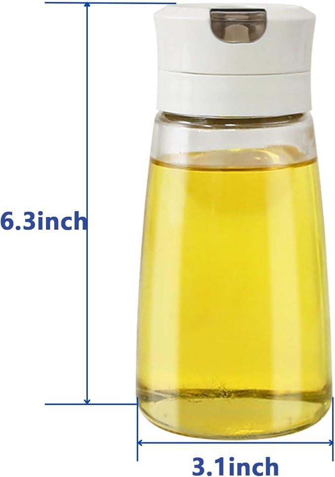Simple Style Leak-Proof Glass Cruet Bottle 420ml, Oil & Vinegar Dispenser with Sealed Pour Spout, Wide Mouth, Easy to Clean, Kitchen & Dining Essential