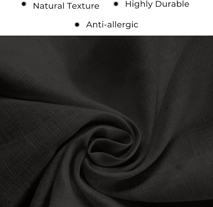 D'Moksha Homes Linen Black Table Runner 36 Inches - 100% Pure Linen Small Table Runner 14 x 36 Inch for Dresser, Coffee Tables, Spring, Easter - Machine Washable