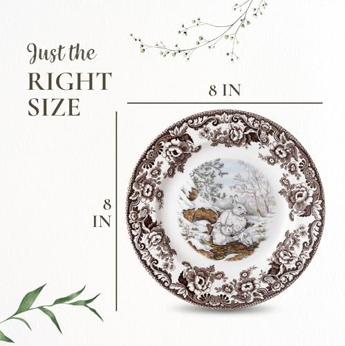 Spode Woodland Salad Plate - Snowshoe Rabbit, Brown/White - Image 2