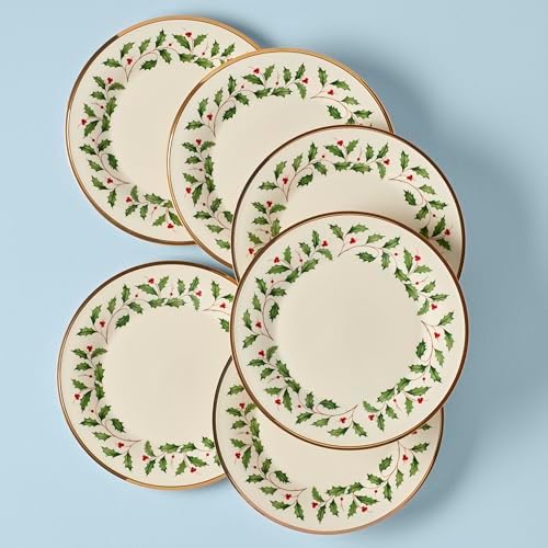 Lenox Holiday Porcelain Christmas Dinner Plate Set for 6 - Image 2