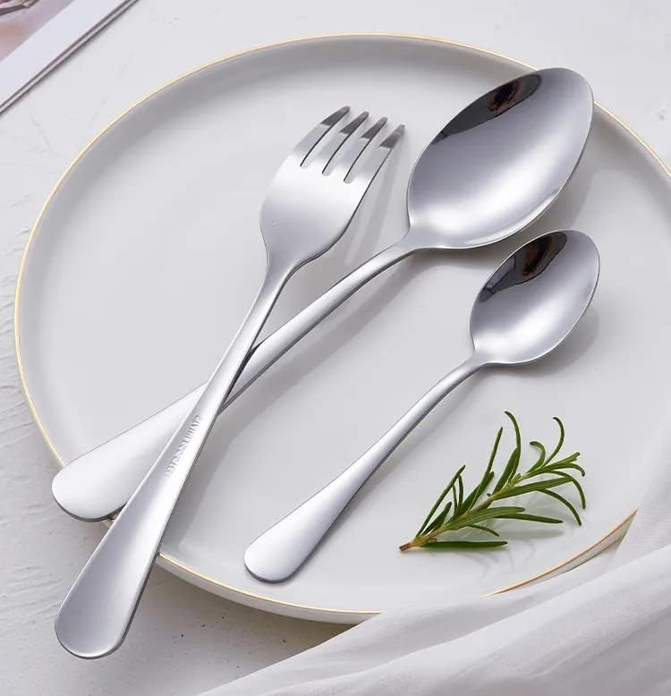 HornTide 6-Piece Dinner Spoon Set Table Spoon Flatware Stainless Steel Mirror Polishing 7-Inch 18cm - Image 7