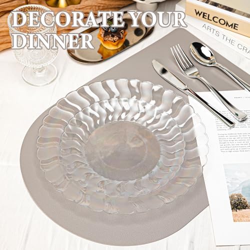 Lullaby 60PCS Clear Scalloped Plastic Plates, Disposable Plates for Party - Image 4