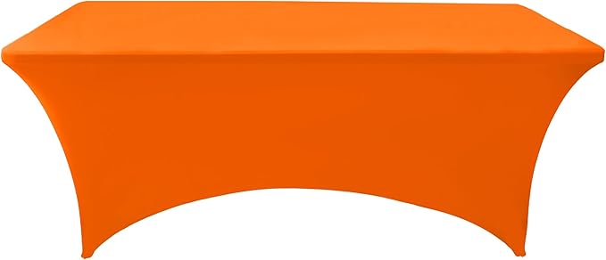 2-Pack 6ft Spandex Table Covers for Rectangle Standard Folding Tables - Wrinkle Resistant Stretch Tablecloths - Ultimate Fitted Table Protector for Parties, Trade Shows, Banquet
