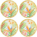UP Bird of Paradise Melamine Round Dessert Plates, Small Serving Plates, for Appetizer, Snacks, and Side Dishes, Multicolor, 6 Inch, Set of 4 by UPware