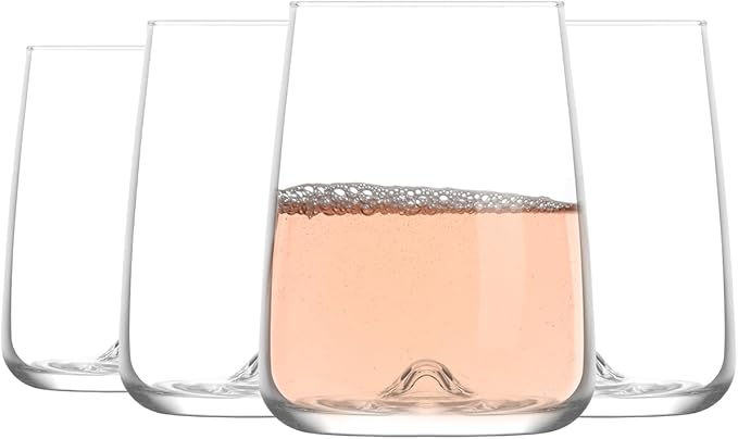 LAV Terra 4-Pack Beverage Glasses – 20 fl oz Durable Highball Glasses, Classic Tall Drinkware Set for Cocktails & Cold Drinks
