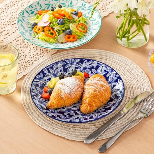 vancasso 8.25" Vintage Ceramic Salad Plates Set of 6, Muted - Image 6