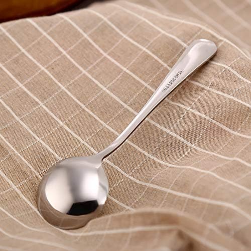 VANRA 4-Piece Children Spoons Round Stainless Steel Kids Dinner Spoons Child Silver Cutlery Set 5.8-inch (4 round spoons) - Image 3