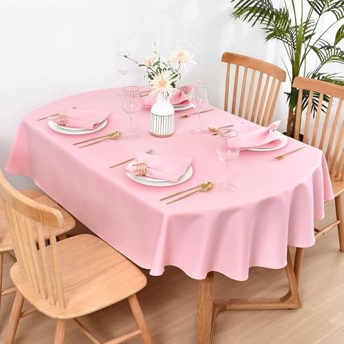 Wolkemer Set of 4 Pink Cloth Napkins 17 x 17 Inches Solid Washable Polyester Dinner Napkins with Hemmed Edges for Dinners Parties Weddings Banquets Events Table Decoration - Image 6