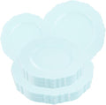WDF 60pcs Mint Green Plastic Plates - Baroque Dinner Plates Including 30 Green Plates Disposable10.25inch, 30 Dessert Plates 7.5inch for Upscale Wedding, Parties