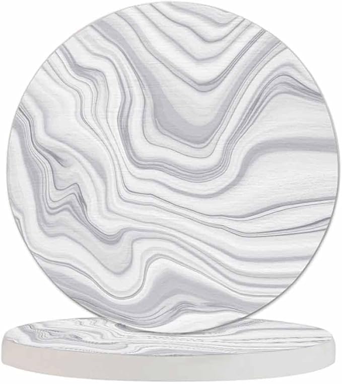 Marble Texture Coasters Set for Wood Table Liquid Watercolor Design Stone Ink Fluid Striped Lines Tabletop Protection Mat for Mugs and Cups 4 Inch for Kitchen Office Home