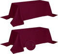 Fokitut 2 Pack Waterproof Rectangle Tablecloth, 90x156 Inch,Stain Resistant and Wrinkle Polyester Table Cloth, Fabric Table Cover for Kitchen Dining, Wedding, Party, Holiday Dinner-Burgundy