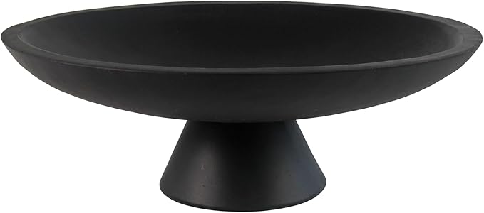 Large Modern Decorative Bowl for Home Decor Fruit Organic Catch All Key Kitchen Entryway Shelf Coffee Table With Pedestal,Black