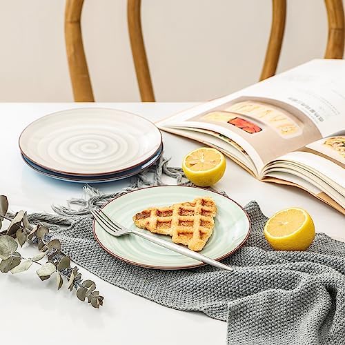 Selamica Ceramic Dessert Plates Set of 6, 6 Inch Appetizer Plate for Kitchen, Microwave Dishwasher Safe, Gradient Color - Image 6