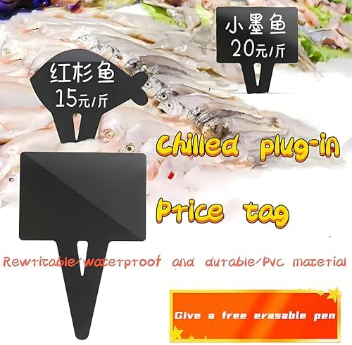 10PCS Fish Mini Chalkboard Signs for Food, Reusable and Reserved Table Signs, Food Labels for Party Buffet, Easy to Write and Wipe Out, Catering Supplies Buffet Display, Place Cards - Image 5