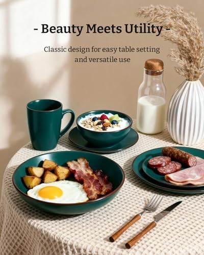 Famiware Venus Dinnerware Sets with Mugs, Ceramic Plates and Bowls for 4 - Image 3