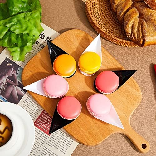 Tessco for you 200 Pcs 4" Mini Appetizer Plates, White, Black - Image 6