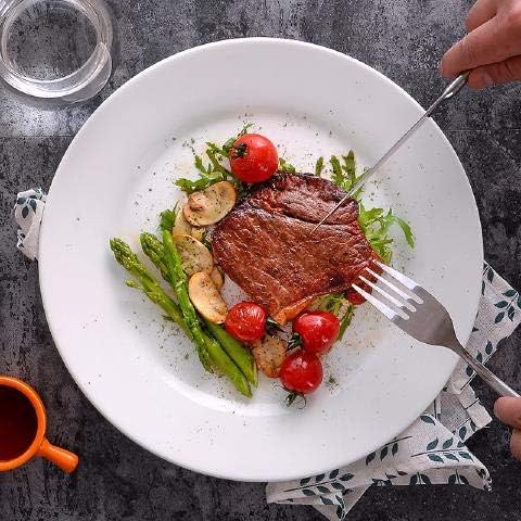 6pcs Salad Dessert Plate 7.5inch White Porcelain Dinner with Round Flat Design Good for the Gift