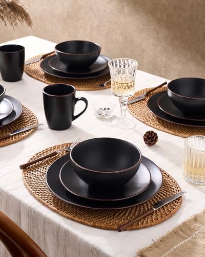 Famiware Venus Dinnerware Sets with Mugs, Ceramic Plates and Bowls for 4 - Image 2