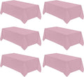 VidaFete Tablecloth 6 Pack 90 * 156inch Rectangle Table Cloth Polyester, Stain Wrinkle Resistant Polyester Dining Table Cover for Kitchen Dinning Party Wedding Rectangular Buffet Decoration(Pink)