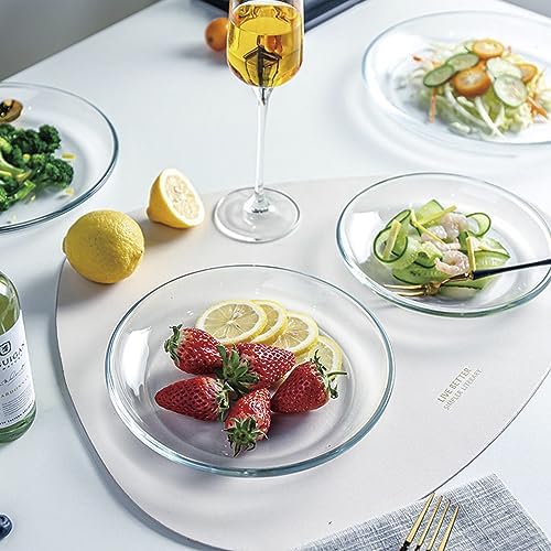 7 Inch Round Tempered Glass Dessert Plates, Small Mini Appetizer, Fruit, Salad and Cake Plates, Set of 3 - Image 3
