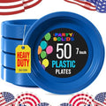Exquisite Party Solids Sturdy Black Plastic Plates 7" Cake Plates 50 Pcs by Exquisite