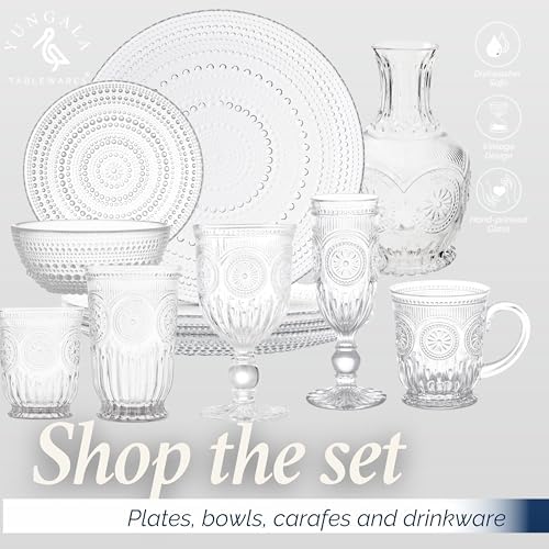 Clear Hobnail Glass Bowl Set of 4 Pressed Glass Bowls 20 oz - Image 7