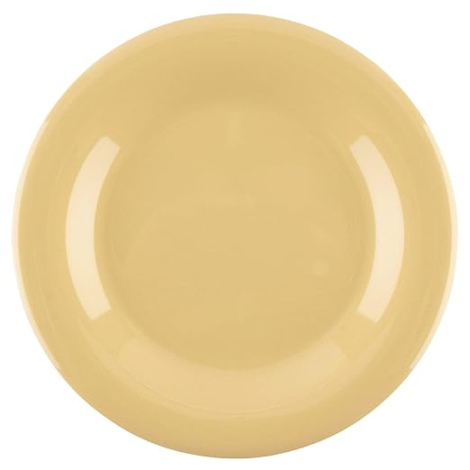G.E.T. 10.5" Heavy-Duty Wide Rim Melamine Plastic Dinner Plate (Set of 12)