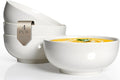 AISBUGUR 39 OZ Large Soup Bowls,Porcelain Salad Bowls Set of 4,Pho Bowls for Soup,Salad,Cereal,Pasta,Fruit,White Bowls Set for Dishwasher & Microwave Safe