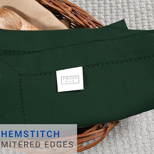 TWINY threads 12 Pieces 100% Cotton Cloth Napkins, 18"x18", Olive Green - Image 6