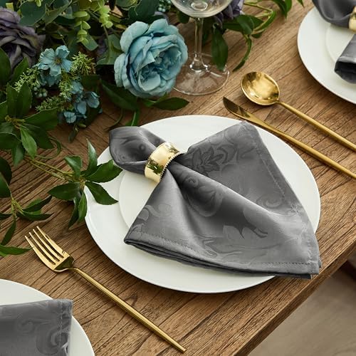 Newbridge Barcelona Damask Fabric Tablecloth, 60 x 120 Inch Rectangle, Grey – No Iron, Soil Resistant Table Cover for Dining, Parties and Holidays - Image 5