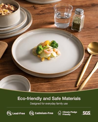Famiware Star 8-Piece Plates and Bowls, Stoneware Dinnerware Dish Set for 4 - Image 3