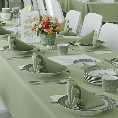 FOLINS&HOME Sage Green Decorative Cloth Napkins Set of 6, 17x17 Inch - Image 6